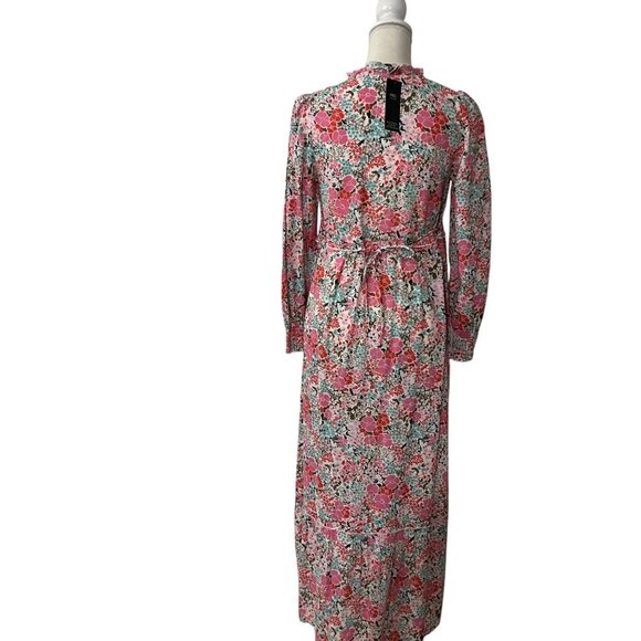 M&S Collection Floral Long  Maxi Long Sleeve Cottage Prairie Dress Size 8‎ - Picture 6 of 11